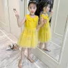 Dress For Girls Mesh Princess Letter Children es Summer Kids Costume 6 8 10 12 14 210527