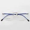 Monturas de gafas de sol de moda MONGOTEN Diseño de marca Unisex Retro Aleación sin montura Anteojos ópticos Marco Lente transparente Gafas Miopía Gafas Spectac
