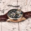 Lige Mężczyźni Zegarki Luksusowe Skórzane Podwójne Zegarek Męski Moda Moda Automatyczny Wodoodporny Watch10013 210527