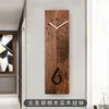 Horloges murales créatives en noyer nord-américain, horloge en bois massif, simple, silencieuse, deuxième décoration nordique pour la maison, 60x17cm