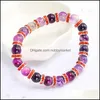 Beaded, Strands Bracelets Jewelry Fashion Natural Stone Bracelet Charm Women Color Crystal Rhinestone Purple Agates Beads Bangles Elastic Dr