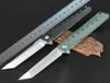 Coltello pieghevole Flipper di alta qualità 8Cr14Mov Lama satinata Tanto Point G10 + Manico in acciaio inossidabile Cuscinetto a sfere Coltelli tascabili EDC ad apertura rapida