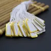 100pcs Jewelry String Cord Price Tags Custom Printing Blank Label Gold Silver Display Accessories Jewellery Store