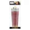 9Pcs Quality Bristle Hair Flat Brushes Long Handle Oil Acrylic for Artist Professional Drawing Painting Art Supplies