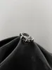 Стерлинговое кольцо стерлингового серебра 925 нерегулярной формы Pump Texture Texture Black Drap Rage Tode Tide Hip Hop
