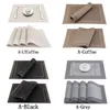 Top Finel 4 stks / partij PVC Decoratieve Vinyl Placemats voor Eettafel Runner Linnen Plaats Mat in Keuken Accessoires Cup Coaster Pad 210706