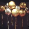 1pc 22 polegadas Ouro Prata 4D Balões Redondos de Folha de Casamento Decoração de Festa de Aniversário Hélio Balões Infláveis Globos Balão Brinquedos