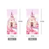 Cartoon roze kasteel 3d foto behang voor kinderen kamer meisjes prinses slaapkamer deur sticker PVC zelfklevende waterdichte muurschildering 210317