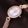 Top Brand Fashion Casual Luxury Crystal Rignestone Ladies Watch Bracelet Gift Relogiofeminino Wristswarchs