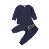 Kledingsets Baby Children's 0-24m katoen geboren vaste kleding jongen meisjes slaapkleding pyjama set tops broek