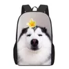 Backpack Husky Dog Funny Cool 3D Print School For Boys Girls Teenager Kids Book Bag Bags Casual ombro