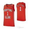 Nikivip Illinois Fighting Illini 1 Adonis De La Rosa 2 Kipper Nichols 3 Te'Jon Lucas 4 Matic Vesel Camiseta de baloncesto cosida Nombre de número personalizado