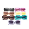 패션 성격 사각 프레임 선글라스 여성 브랜드 디자이너 거리 스타일 트렌드 태양 안경 UV400 색상 렌즈 상자 케이스