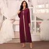 Vestido de Mujer Abaya Dubai Turkeyイスラム教徒のファッションドレス服アフリカのロングドレス女性ローモノエルDjellaba Femme 210915