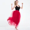 Skirts Summer 2022 Women Casual Solid Elastic High Waist Double Layers Tulle 6 Color