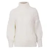 Maglione pullover a coste lavorato a maglia da donna Autunno Inverno Dolcevita a maniche lunghe spesso spesso Maglione sottile Cappotto morbido e caldo 210514