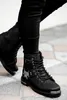 Homens w boot motociclista preto botas de moto decoração de metal sapatos masculinos TRABALHO DE Alta Qualidade do tornozelo 210624