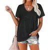 Casual Striped Print T-shirt Women Big Size Summer Elegant O-Neck Short Sleeve Loose Pocket Tops Female Oversize Black Tee Shirt 210522