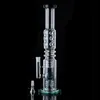 5mm Thick Hookahs Big Glass Bongs Straight Tube Donut Perc N Holes Percolator Water Pipes 14.5mm Female Joint With Bowl WP2191