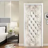 3D blanc sac souple diamant PVC auto-adhésif amovible porte autocollant Mural papier peint décalcomanie salon chambre porte décor affiche 21230g