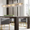 Luxe Lange Eettafel LED Hanglamp Art Water Rimpel Glazen Kamer Galerij Decoratie Opknoping Lichtarmaturen