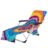 Krawata Dye Plażowa Okładka Krzesła Z Piece Kieszonkowa Kolorowa Szezlong Lounge Ręcznik Pokrowce na Sun Lounger Basen Ogród opalający