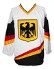 # 11 Scheibler # 68 Fritz Team Germany Maglia da hockey su ghiaccio retrò classica da uomo cucita personalizzata con qualsiasi numero e nome