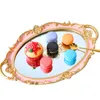 Kitchen Storage & Organization European Lace Oval Mirror Printing Tray Decoration Cake Afternoon Tea Makeup Wedding Party Jewelry
