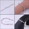 Bracelets Jewelrylove Monologue Prong Setting Colorf Crystal Cubic Zirconia Sier Color Bracelet Length 18.5 Cm S0253 Fast Link Chain Drop D