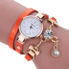 Relógios de pulso 2021 Mulheres-relógios de couro PU Rhinestone Analog Quartz Lady Assista Luxo Relógios de Pulso Pulseira Reloj de Pulseira Para Mujer # L0