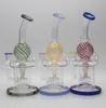 Glass Bong Waterpipe Hookah Recycler oljeriggar med färgboll Percolator 9 tum höjd och 14 mm skål