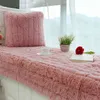 Pluszowa sofa Pokrowce na ręczniki Solidna kolorowa osłona osłony Slipcover Seat do salonu Zatoki Okno Pad w kształcie litery L Decor 211116