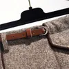 Jupes laine jupe ceinture rayé a-ligne poches angleterre Style au-dessus du genou Mini longueur Empire taille automne hiver 2022