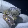 Anello di promessa eterno di moda 100 anelli in argento sterling 925 con diamante a taglio ovale Anelli di fidanzamento con fede nuziale per donna uomo Gioielli1178746