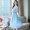 Plus Size Summer Vintage Chiffon Boho Beach Holiday Sundr2021 Korean Elegant Women Party Midi Dresses Casual Maxi Vestidos X0621