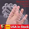 100pcs/lot Pyrex Glass Oil Burner Pipe clear 4inch 10cm hand smoking water pipes transparent Great Tube oil nail pipes local warehouse in USA