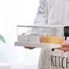 Cozinha criativa utensílios tempero frascos e garrafas armazenamento de tempero com colher de três peças Definir conjunto de caixa de tempero de plástico transparente