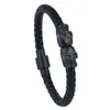 MEN039S Bracelete de couro de aço inoxidável Pulseira de mangueira trançada Skulls Punk Magnetic Pulp 205cm22cm28884790