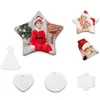 7スタイルの昇華空白の白い陶磁器のペンダントクリスマスの飾りの装飾的な熱伝達印刷DIYクラフトバレンタイン飾り