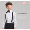 Элегантные мальчики с длинным рукавом рубашка дети белые дети хлопок драпировки аксессуары для свадьбы вечеринка джентльменская одежда 210713