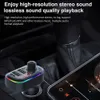 Lecteur MP3 de voiture RVB Bluetooth 5.0 Transmetteur FM Kit de voiture mains libres sans fil avec chargeur USB type C 3.1A Lumière colorée Charge rapide