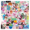 100pcs cartone animato Flamingo adesivi confezione PVC Vinile adesivi decalcomanie graffiti Nessuna ripetizione per laptop Bottiglia d'acqua Bici Chitarra Bagagli Telefono Computer Skateboard