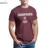 Men039s Tshirts Homofobia to gejowskie gry niestandardowe całe ubrania śmieszne fajne koszulki 423149450227