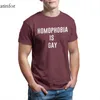 Herren T-Shirts Homophobie ist Homosexuell Custom-Spiele Großhandel Kleidung lustiges cooles T-Shirt 42314