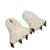 Slippers Home Warm Non-Slip Plush Tiger Claw Dinosaur Animal Hand-Shaped Brush Cover Heel Men/ Women Couple Cotton Winter