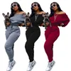 Duas roupas de roupa camisola de lã suor sweatsuit sweatpants tracksuit roupas de inverno plus size por atacado dropshpping 211116