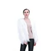 Square Dance Clothing Nightclub Performance Imitation Fur Coat Kvinnors Cosplay Färg LED Light 211207