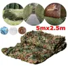 5m x 2,5m Jakt Militär Camouflage Net Woodland Army Training Camo Netting Car Cover Tent Shade Camping Sun Shelter Y0706