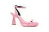 Damen-Luxus-Boutique-Designer-Sandalen, modisch, sexy High-Top-Absatz, Seiden-Knöchelhochzeitskleid-Schuhe, Größe 35–43