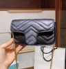 Klasyczna luksusowa designer Marmont Messenger torebka z diamentami guziki z siatką Ripple Cross Body Fashion Bag mini torby na ramię 2021